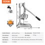 Exprimidor de cítricos VEVOR con base de goma antideslizante, husillo de 22 mm y filtro de jugo de 140 mm, fabricado en acero inoxidable.