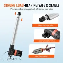 Actuador lineal VEVOR de 12 V, actuador lineal de 12 pulgadas resistente de 1320 lb/6000 N, actuador de movimiento lineal de 0,19 pulgadas/s con soporte de montaje y protección IP44 para puerta eléctrica, maquinaria industrial, embarcaciones de carga