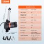 Actuador lineal VEVOR 12v, 6000n, carrera 6&quot;, ip44, aleación de aluminio, con soportes de montaje y tornillos.