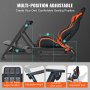 VEVOR - Soporte para volante de carreras preinstalado, base universal compatible con Logitech/Thrustmaster/Fanatec, simulador de conducción ajustable en múltiples posiciones, cómoda cabina integrada de cuero de PVC con ruedas