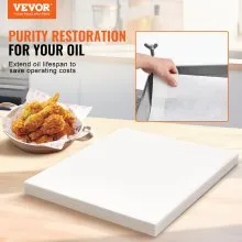 Papel de filtro para freidora VEVOR, 100 hojas, 19,3" x 16,1", hojas de repuesto para filtro de freidora comercial móvil de 18 l/38 l, para restaurantes, tiendas de comida rápida y puestos de comida de carnaval