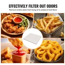 Papel de filtro para freidora VEVOR, 100 hojas, 19,3" x 16,1", hojas de repuesto para filtro de freidora comercial móvil de 18 l/38 l, para restaurantes, tiendas de comida rápida y puestos de comida de carnaval