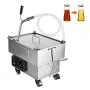 Unidad de filtrado de aceite portátil VEVOR, capacidad de 18 L, velocidad de filtrado de 10 L/min, equipada con ruedas giratorias y manguera de aceite, ideal para establecimientos de comida rápida.