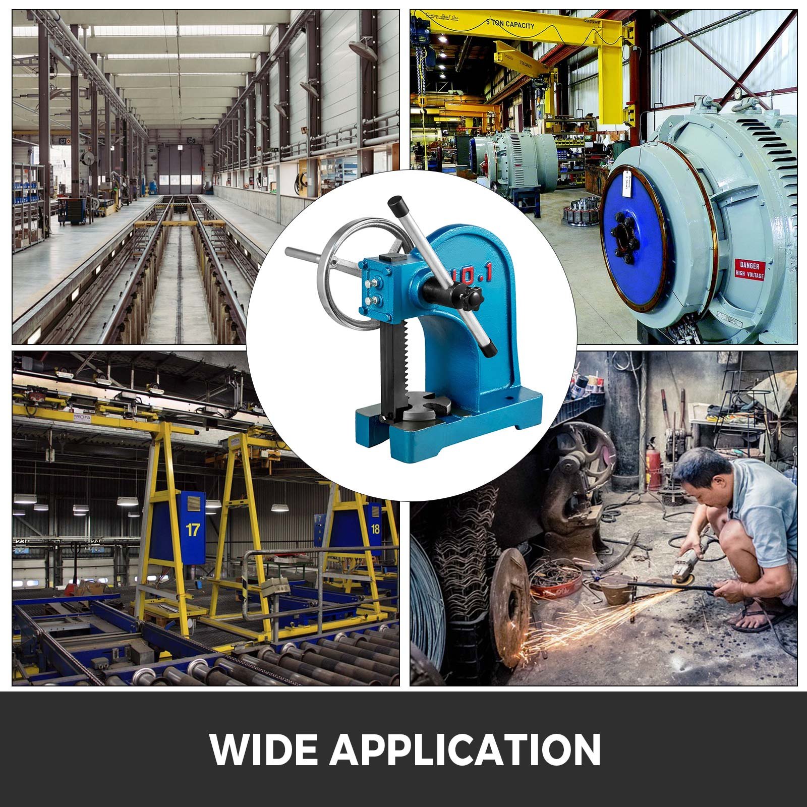 VEVOR Prensa de árbol de alta resistencia de 1 tonelada, prensa de árbol manual con volante, prensa manual de árbol de metal de escritorio 4-5/8 pulgadas máx. Altura de Trabajo, para Remachar Orificios de Perforación