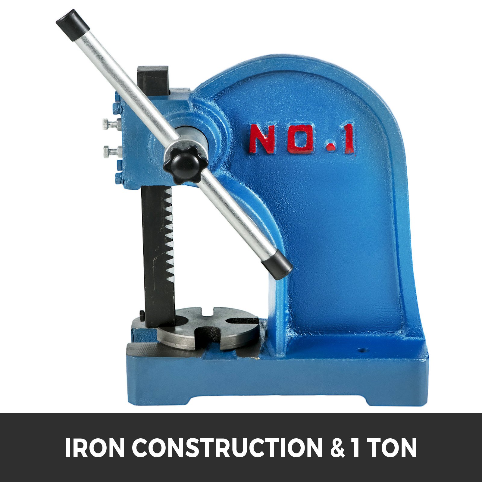 Prensa de husillo VEVOR azul n.º 1, construcción de hierro, capacidad de 1 tonelada.