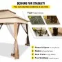 VEVOR Gazebo Pabellón Exterior 3,3 x 3,3 x 2,95 m Cenador de Patio con Mosquitera Carpa Plegable Tela de Nailon y Marco de Acero Cenador con Techo al Aire Libre para Picnics Fiesta Barbacoa Vendedores
