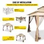 VEVOR Gazebo Pabellón Exterior 3,3 x 3,3 x 2,95 m Cenador de Patio con Mosquitera Carpa Plegable Tela de Nailon y Marco de Acero Cenador con Techo al Aire Libre para Picnics Fiesta Barbacoa Vendedores