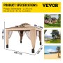 Tienda de campaña para exteriores VEVOR con dimensiones de 3 x 3 x 3 metros, mostrada con fondos escénicos.