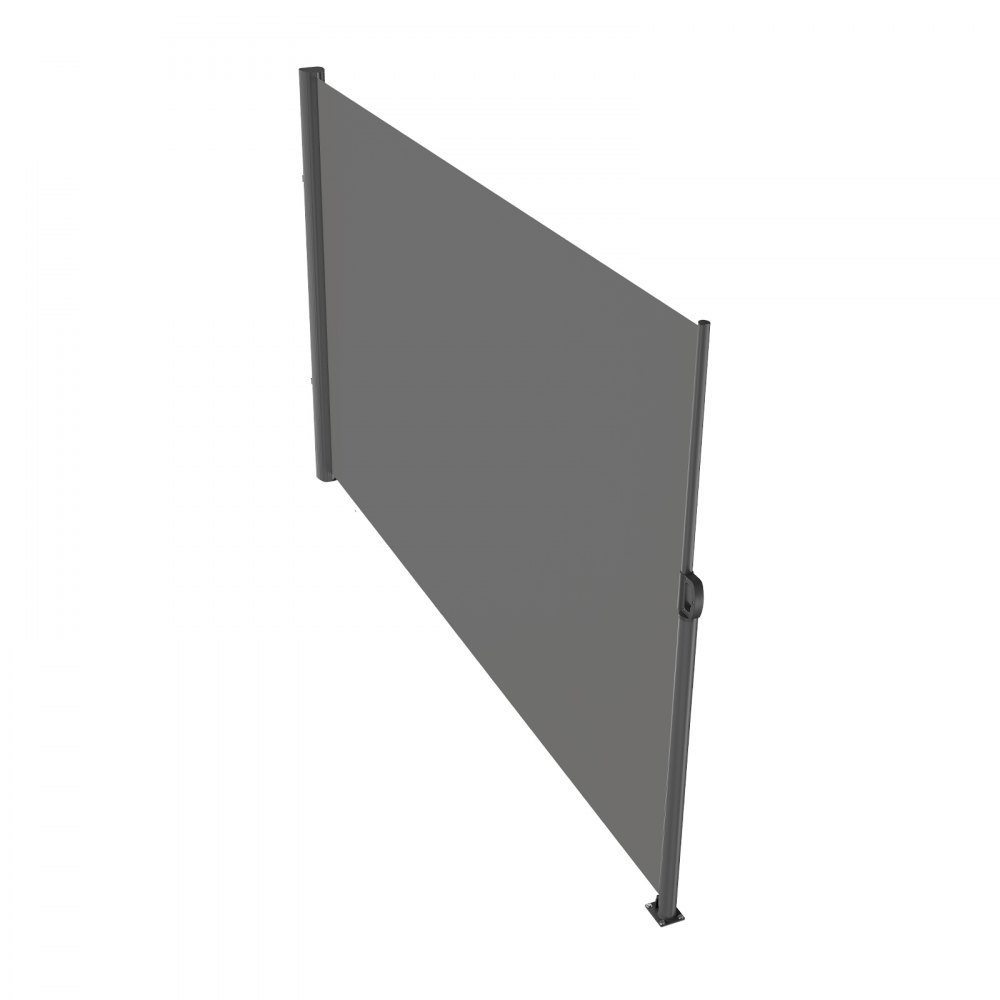 Toldo lateral retráctil VEVOR, 160 x 300 cm, mosquitera de aluminio para exteriores, mosquitera retráctil de poliéster de 280 g, impermeable, con protección UV 30+, para patio, jardín y balcón, color gris