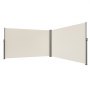 Toldo retráctil VEVOR beige con estructura de acero y paneles laterales extensibles.