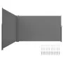 Toldo lateral retráctil VEVOR, 180 x 60 cm, mosquitera de aluminio para exteriores, mosquitera retráctil de poliéster de 280 g, impermeable, con protección UV 30+, para patio, jardín y balcón, color gris