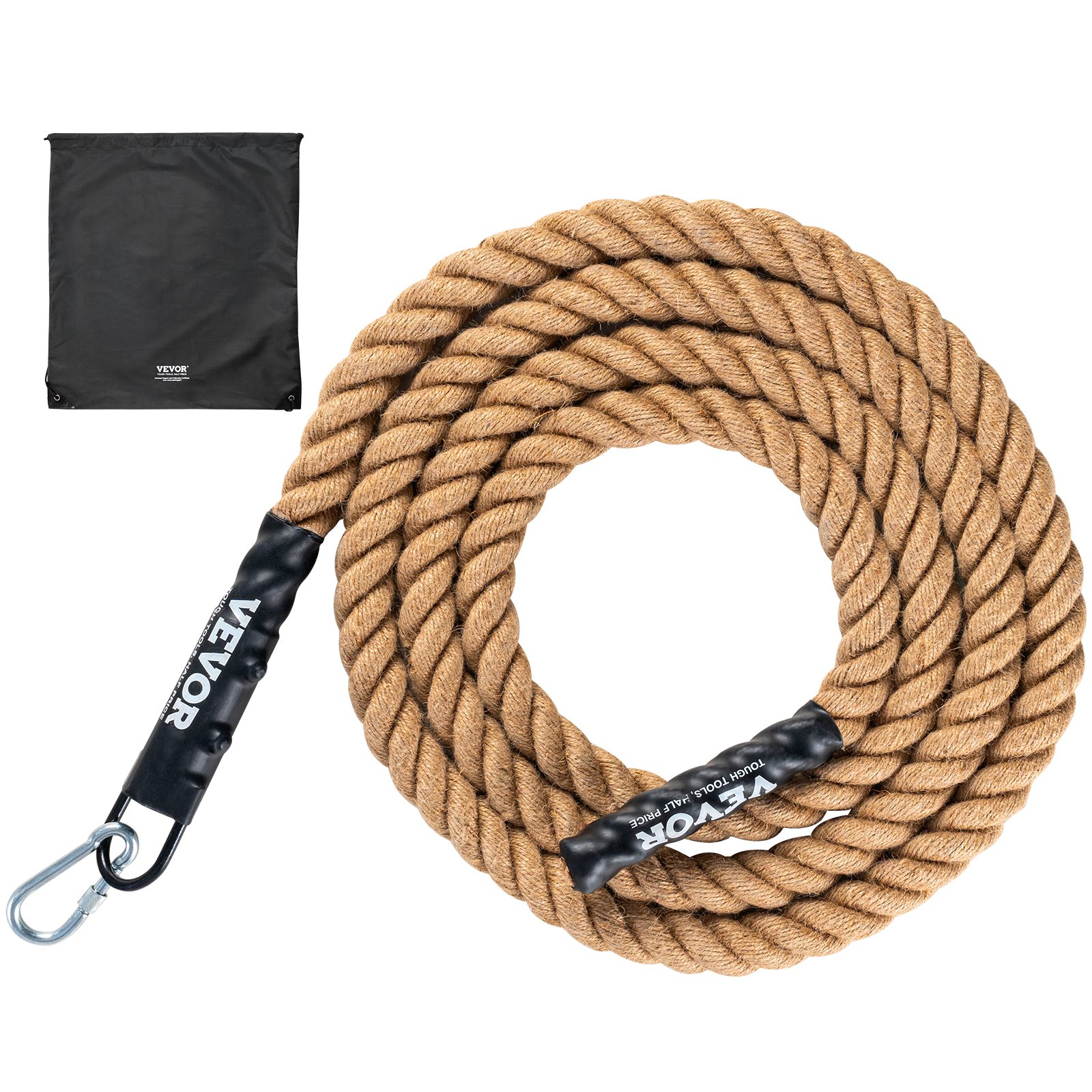 VEVOR Gym Climbing Rope, 1.5" Diameter 15 ft Length Gym Fitness Training Rope, Gym Exercise Workout Rope for Adults, Climbing Rope for Fitness and Strength Training, Climbing Exercise, Home Workout