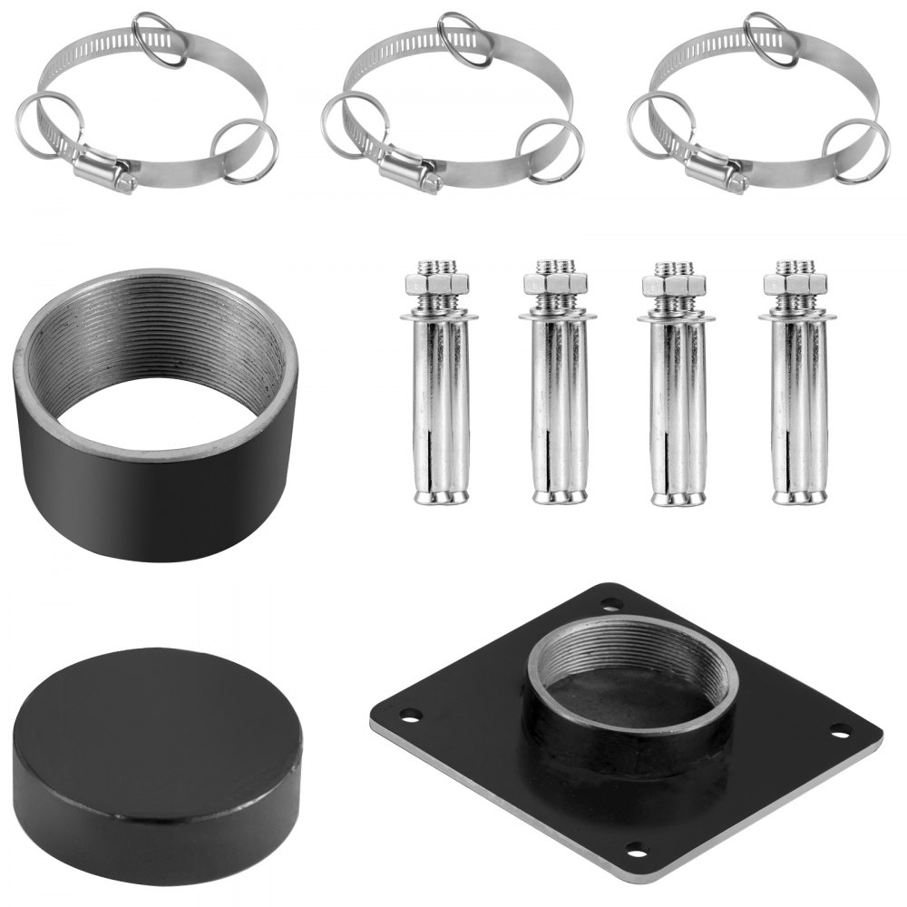 VEVOR Kit de Barras de Soporte para Toldos 290 cm, Postes de Lona para Tiendas Φ 76 mm, con 3 Secciones de Puntales, Acero con Recubrimiento en Polvo para Jardín, Patio, Piscina, Altura Extensible