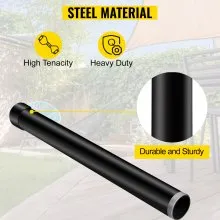 Extensión de poste de vela VEVOR, extensión de poste de sombra de 21 pulgadas de altura, extensor de poste de vela de sombra de 3 pulgadas de diámetro, estructura de acero resistente con recubrimiento en polvo, postes de extensión de parasol adecuados para terraza, jardín, patio trasero