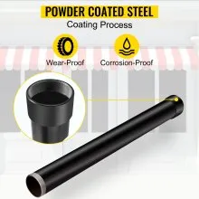 Extensión de poste de vela VEVOR, extensión de poste de sombra de 21 pulgadas de altura, extensor de poste de vela de sombra de 3 pulgadas de diámetro, estructura de acero resistente con recubrimiento en polvo, postes de extensión de parasol adecuados para terraza, jardín, patio trasero