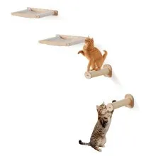 Estantes de pared para gatos VEVOR con 2 postes para saltar y 2 hamacas de hasta 40 libras
