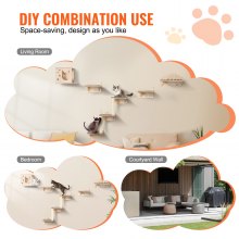 Estantes para gatos montados en la pared VEVOR, juego de 5 muebles tipo nido con tablas para saltar