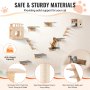 Estantes de pared para gatos VEVOR, estantes y perchas de pared con trampolines, camas, hamacas y árbol para gatos, muebles y estantes para gatos de hasta 18 kg para dormir, jugar y trepar (juego de 9)