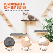 Estantes para gatos montados en la pared VEVOR, árbol con tablas para saltar, nidos y hamacas, juego de 9