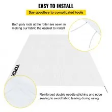 Reemplazo de tela de toldo VEVOR RV, parasol impermeable de vinilo de 18 pies, 15 onzas, tela de repuesto para toldo exterior RV para toldos de caravana, remolque y casa rodante, tamaño de la tela: 17'2" blanco