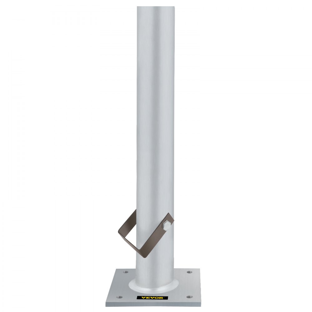 Base de sombrilla VEVOR con un poste de metal resistente y una placa de montaje cuadrada.