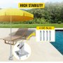 Base de paraguas VEVOR, soporte de paraguas 2 en 1 resistente, soporte de aluminio para paraguas con base de 6 x 6 pulgadas, soporte de paraguas de patio con tubos de 18,5 pulgadas de altura para sombrilla de 1,5 a 2 pulgadas en cubierta, cemento y tierra