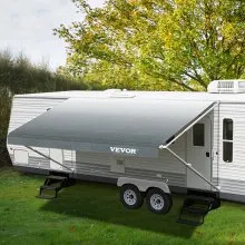 Toldo VEVOR RV, tela de repuesto para toldo de 21 pies, repuesto de toldo para caravana gris degradado, toldo de repuesto de material de vinilo de 15 onzas, parasol y tela de repuesto impermeable Tamaño: 20 pies 2 pulgadas