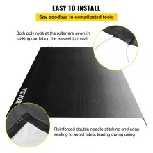 Toldo VEVOR RV de 21 pies, tela de repuesto para toldo de 20 pies y 2 pulgadas, repuesto de toldo para caravana de color carbón, material de vinilo de 15 onzas, parasol y tela de repuesto impermeable para toldo de caravana