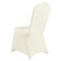 Silla blanca con fundas de silla VEVOR, tela suave y un ajuste elegante.