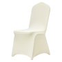 Silla blanca con fundas de silla VEVOR en un diseño ajustado y elegante.