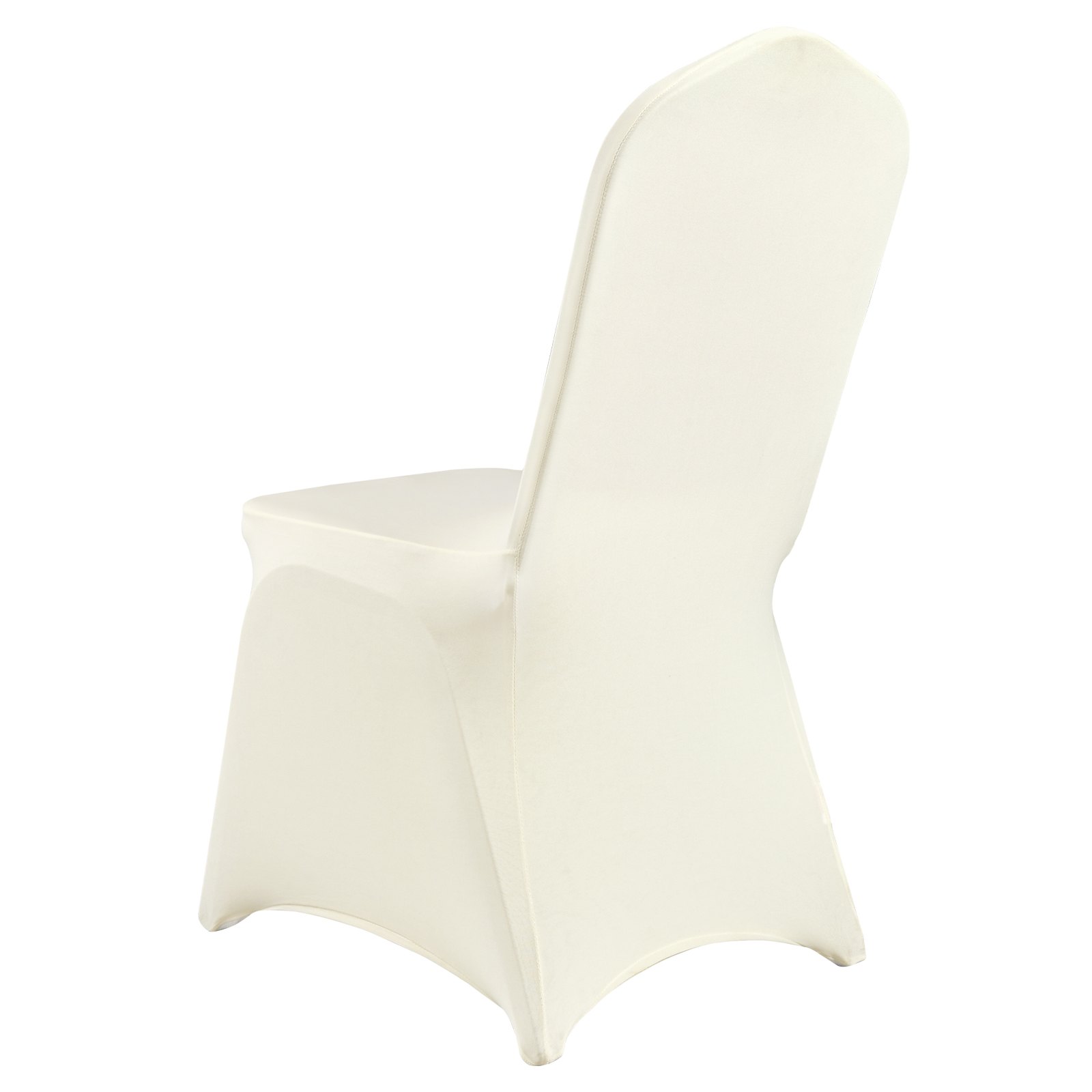 Silla blanca con fundas de silla VEVOR, tela suave y un ajuste elegante.