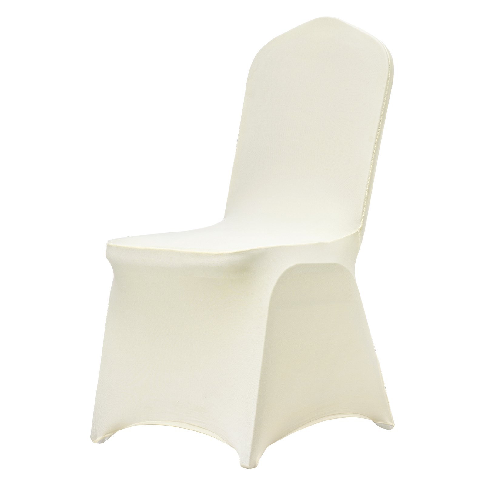 Silla blanca con fundas de silla VEVOR en un diseño ajustado y elegante.