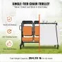 VEVOR Carro plegable para sillas, plataforma móvil apilable de una sola capa, carrito de almacenamiento con capacidad de 265 libras para almacenar 42 sillas, soporte para sillas de hierro resistente con 4 ruedas, 2 cordones elásticos, cubierta