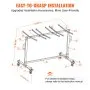 VEVOR Carro plegable para sillas, plataforma móvil apilable de una sola capa, carrito de almacenamiento con capacidad de 265 libras para almacenar 42 sillas, soporte para sillas de hierro resistente con 4 ruedas, 2 cordones elásticos, cubierta
