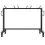 Carrito para silla plegable VEVOR con marco negro resistente y ruedas para fácil movilidad, diseñado para el almacenamiento de sillas.