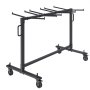 Carrito de silla plegable VEVOR con estructura de metal negro y ruedas giratorias.