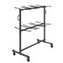 Carrito de silla plegable VEVOR con estructura de acero y ruedas para fácil transporte y almacenamiento.