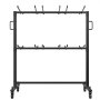 Carrito de silla plegable VEVOR con marco negro, asas y ruedas giratorias para un fácil transporte.