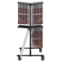Carrito para sillas plegable VEVOR con capacidad para varias sillas, con ruedas duraderas y un marco negro resistente.