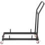 VEVOR Carrito para Silla Plegable, 100 x 51 x 111 cm, de Acero, con Forma de L, 2 Ruedas Giratorias con Frenos y 2 Ruedas Fijas Rectas, para Transporte de Sillas Plegables Comerciales, Domésticas