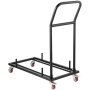 VEVOR Carrito para Silla Plegable, 100 x 51 x 111 cm, de Acero, con Forma de L, 2 Ruedas Giratorias con Frenos y 2 Ruedas Fijas Rectas, para Transporte de Sillas Plegables Comerciales, Domésticas