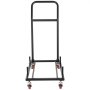 VEVOR Carrito para Silla Plegable, 100 x 51 x 111 cm, de Acero, con Forma de L, 2 Ruedas Giratorias con Frenos y 2 Ruedas Fijas Rectas, para Transporte de Sillas Plegables Comerciales, Domésticas