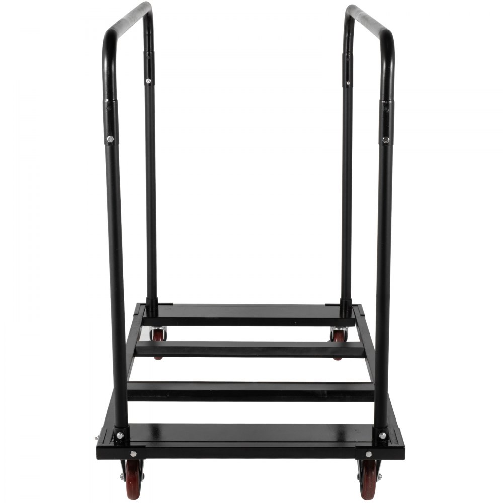 Carro de mesa plegable VEVOR, soporte de mesa negro para mesas redondas de 60 pulgadas, carrito de mesa resistente, carrito de escritorio negro, marco de acero, ruedas giratorias, muebles de hotel para eventos de fiesta, capacidad de 10 mesas