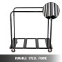 Carro de mesa plegable VEVOR, soporte de mesa negro para mesas redondas de 60 pulgadas, carrito de mesa resistente, carrito de escritorio negro, marco de acero, ruedas giratorias, muebles de hotel para eventos de fiesta, capacidad de 10 mesas