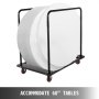 Carro de mesa plegable VEVOR, soporte de mesa negro para mesas redondas de 60 pulgadas, carrito de mesa resistente, carrito de escritorio negro, marco de acero, ruedas giratorias, muebles de hotel para eventos de fiesta, capacidad de 10 mesas