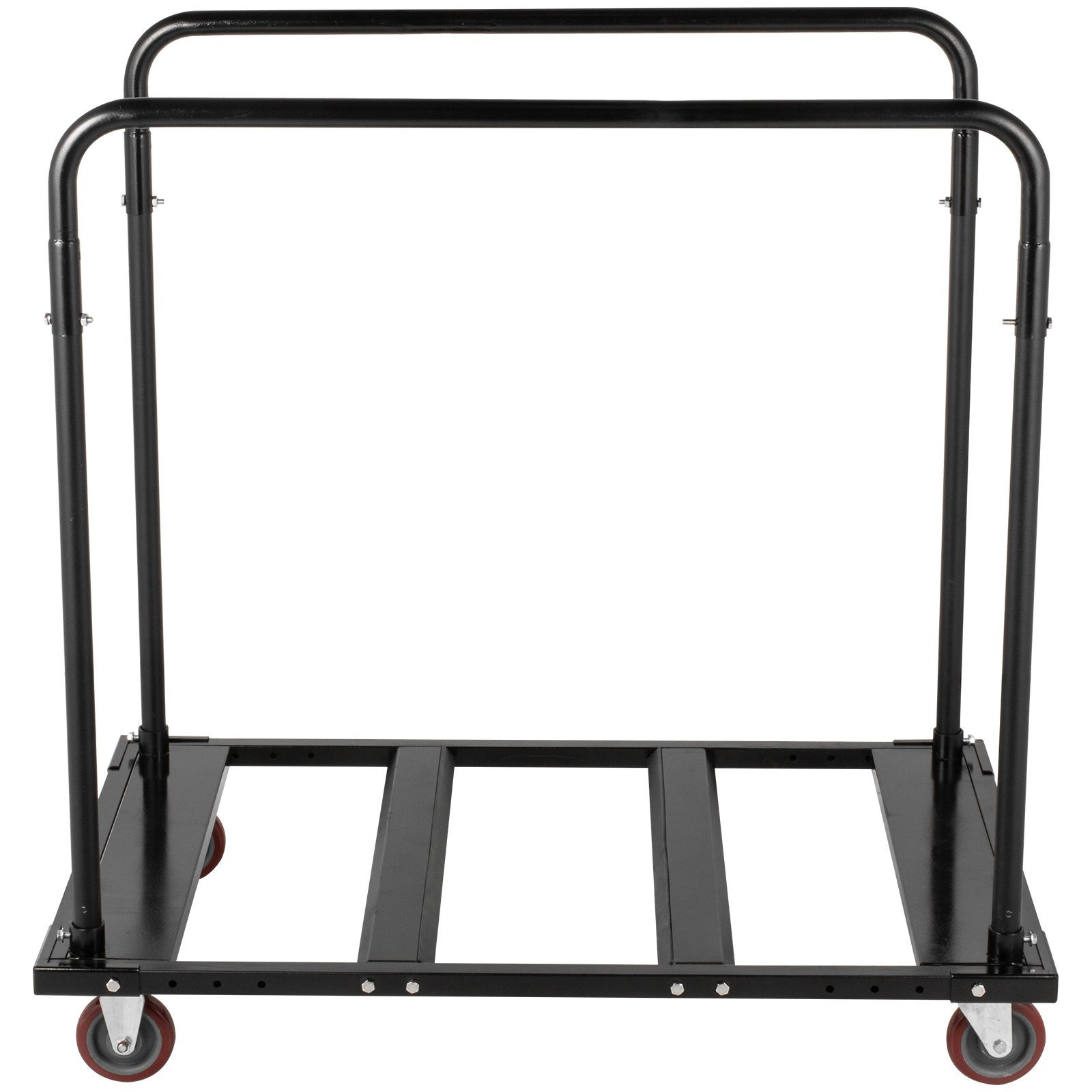Carro de mesa plegable VEVOR, soporte de mesa negro para mesas redondas de 60 pulgadas, carrito de mesa resistente, carrito de escritorio negro, marco de acero, ruedas giratorias, muebles de hotel para eventos de fiesta, capacidad de 10 mesas
