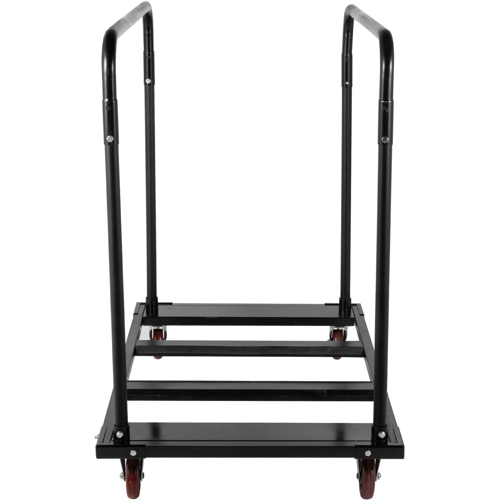 Carro de mesa plegable VEVOR, soporte de mesa negro para mesas redondas de 60 pulgadas, carrito de mesa resistente, carrito de escritorio negro, marco de acero, ruedas giratorias, muebles de hotel para eventos de fiesta, capacidad de 10 mesas