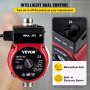 Bomba de recirculación de agua caliente VEVOR, 120 W, 110 V, arranque automático, NPT de 3/4", con conexiones de latón, cabezal de acero inoxidable, control de 2 velocidades para calentador de agua eléctrico.