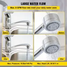 Bomba de recirculación de agua caliente VEVOR, bomba de circulación de agua de 120 W 110 V, bomba de circulación de arranque automático NPT 3/4" con accesorios de latón, cabeza de acero inoxidable, control de 2 velocidades para sistema de calentador de agua eléctrico