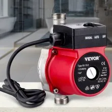 Bomba de recirculación de agua caliente VEVOR, bomba de circulación de agua de 120 W 110 V, bomba de circulación de arranque automático NPT 3/4" con accesorios de latón, cabeza de acero inoxidable, control de 2 velocidades para sistema de calentador de agua eléctrico